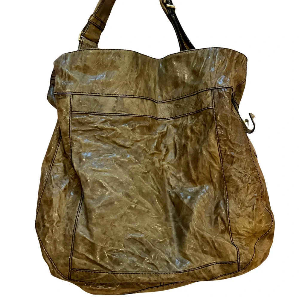 Givenchy Brown Crinkle Shopper Hobo Leather Tote - Picture 11 of 11